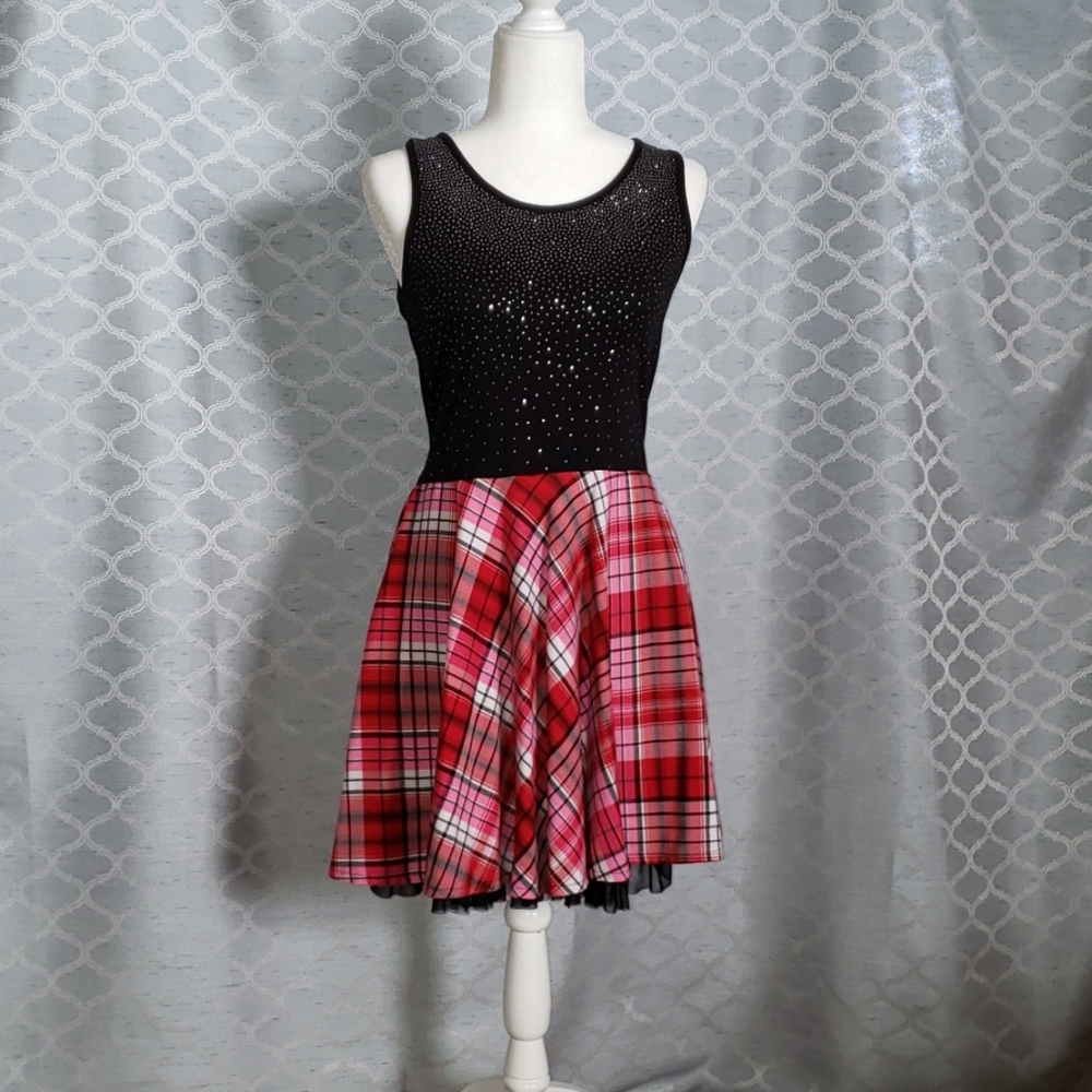Justice girl's formal plaid dress, size 18